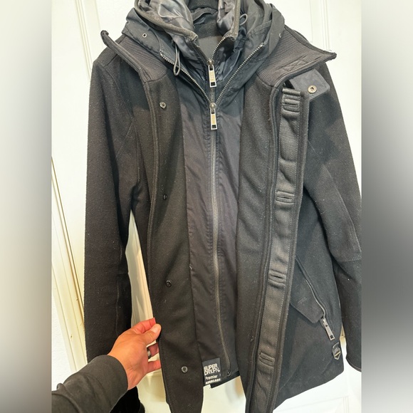 Superdry “Premier Pea Trench” Coat XL - Picture 8 of 12